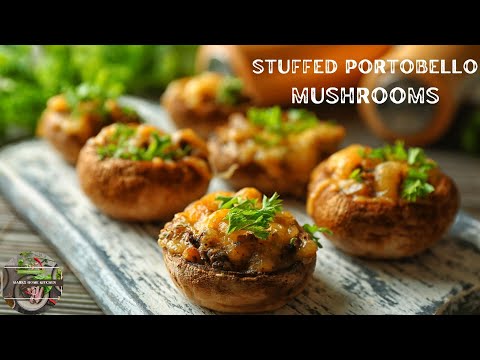 Stuffed Portobello Mushrooms with Spinach and Garlic Cream Cheese