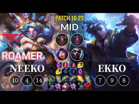 T1 Roamer Neeko vs Ekko Mid - KR Patch 10.23