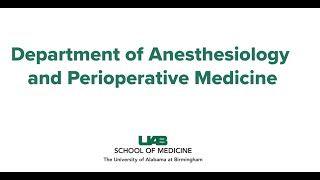 Welcome from the Chair | Anesthesiology Residency Program