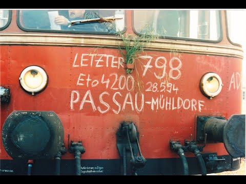 Die letzten Fahrten des Schienenbusses VT98 auf der Rottal-Bahn (Mai 1994)