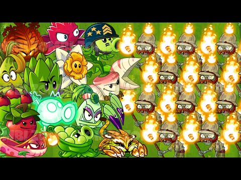 PvZ 2 Plants No Plant Food VS 100 Torchlight Zombie - Who Will Win?