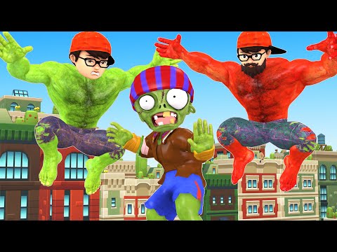 Boy Nick Transform NickHulk Punish Bad Guys Giant Zombie - Scary Teacher 3D Action Film Animation