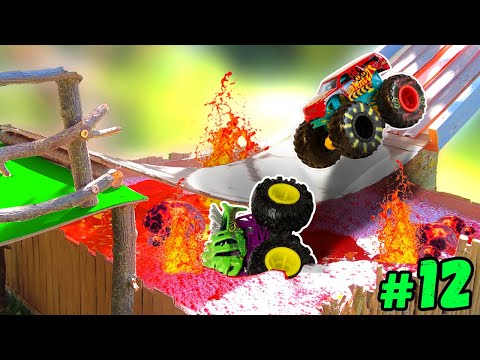 Competition #12: CHAMPIONSHIP '25 Hot Wheels MONSTER TRUCK Racing in the Pool Race Floor is Lava Mud