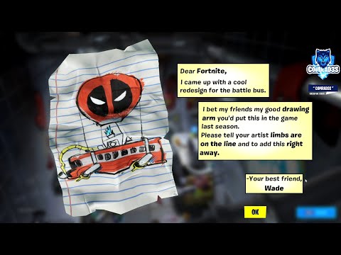 [Easy Challenge] Find Deadpool's letter to Epic Games | Deadpool Skin challenge