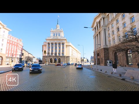 Driving in the city of Sofia, Bulgaria - 4K