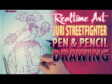 Realtime Art - Juri Streetfighter - Pen & Pencil Drawing