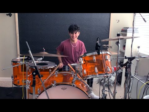TEEN PLAYS JOHN BONHAM STYLE DRUM SOLO