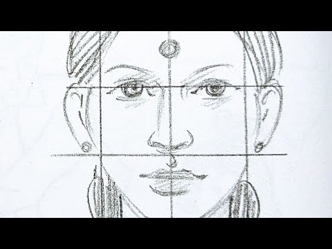 How to draw human face (female) for beginners || como dibujar el rostro humano