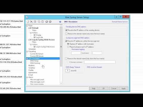 Kiwi Syslog Server: Custom DNS Resolution Setup