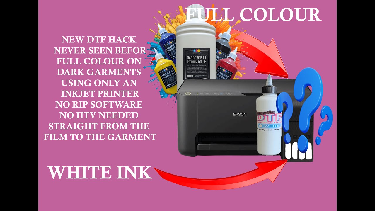FULL COLOUR DTF HACK NEVER SEEN BEFORE! DTF HACK WITH INKJET PRINTER