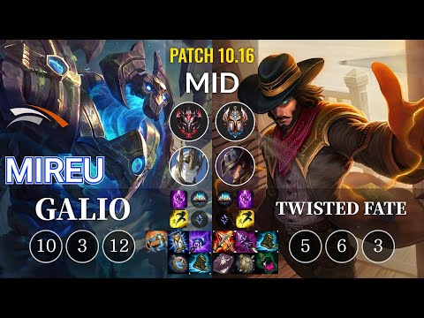HLE Mireu Galio vs Twisted Fate Mid - KR Patch 10.16