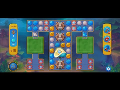 Fishdom gameplay level 10244 (Completed)