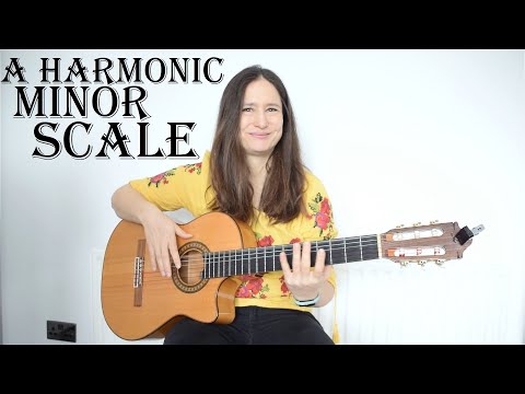 A harmonic minor scale (guitar lesson) - All modes and positions