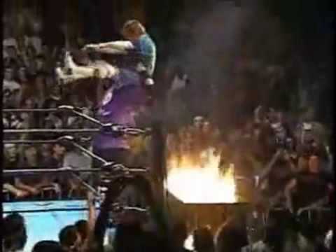 Bubba Ray Powerbomb Table on Fire