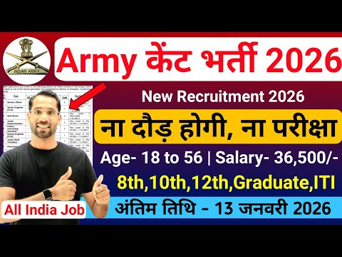 Army Cant Bharti 2026 | India Army New Vacancy 2026 | Army Recruitment 2025 | Army Bharti 2025-26