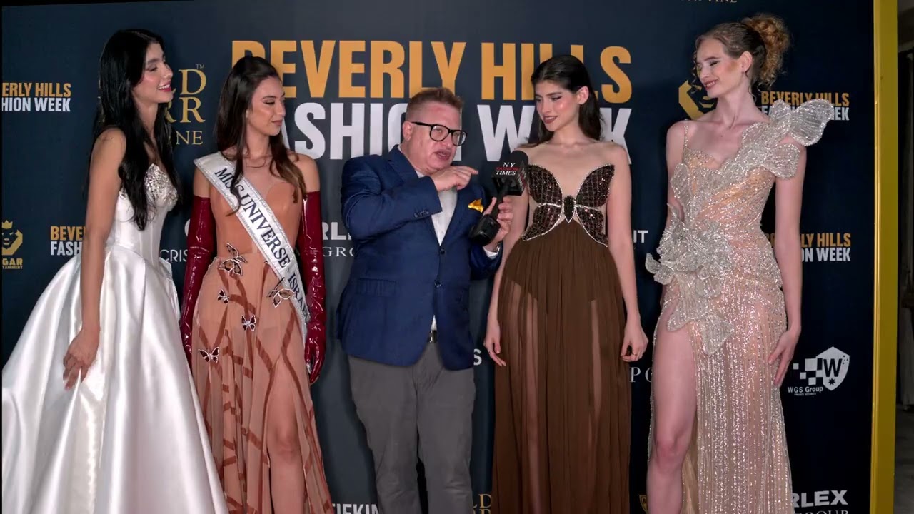 Four Models on the red carpet after the runway show at @bhfw.us