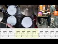VILLAGE PEOPLE YMCA Drum Score Cover Sheet Tab Tutorial Notation Chart