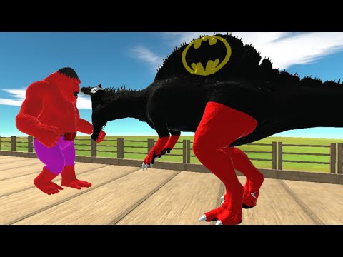 SPINOSAURUS BATMAN vs HULK GORO - Animal Revolt Battle Simulator ARBS