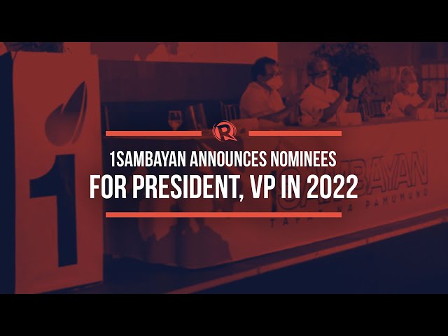 FAST FACTS: Opposition 1Sambayan’s nominees for president, vice president