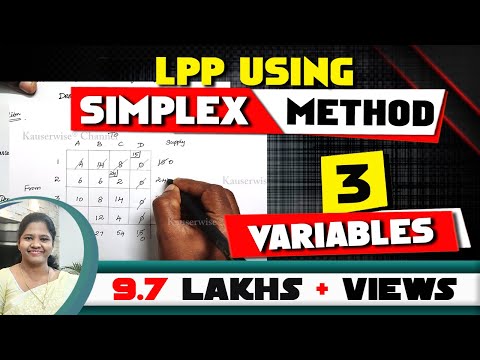 LPP using SIMPLEX METHOD [MINIMIZATION with 3 VARIABLES] - solved problem - by kauserwise Video