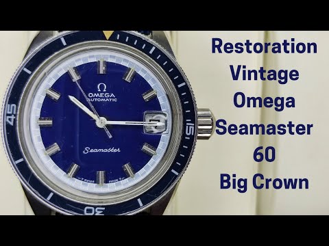 Resroration of Omega Seamaster 60 BIG CROWN cal. 565 vintage mens watch full service