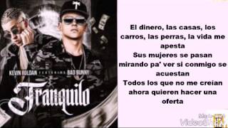 Kevin Roldan Ft Bad Bunny - Tranquilo (Letra)
