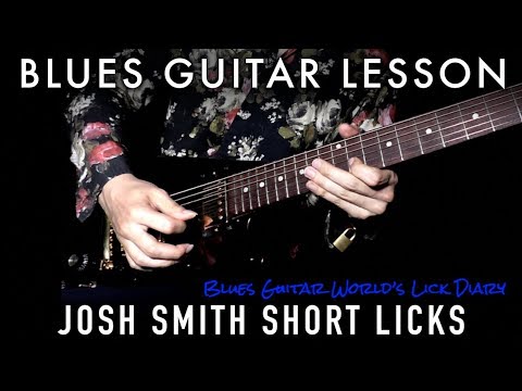 [TAB & SLOW] Josh Smith Blues Licks in B♭ - Blues Guitar Lesson | #248