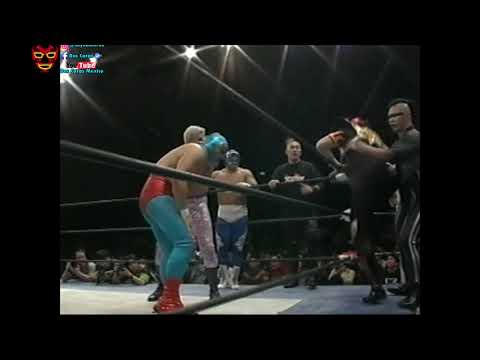 DOS CARAS,MIL MASCARAS,RAYO DE JALISCO, HIJO DEL SANTO, DOS CARAS JR VS BLUE PANTHER, ARCANGEL,