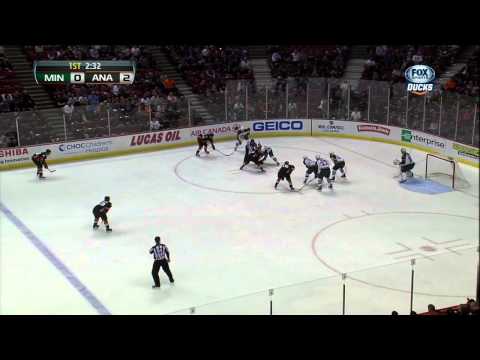 Matt Beleskey vs Clayton Stoner fight Mar 1 2013 Minnesota Wild vs Anaheim Ducks NHL Hockey