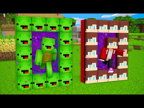 JJ Portal vs Mikey Portal Challenge in Minecraft - Maizen