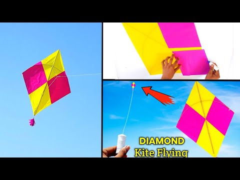 how to make diamond shape kite , how to make paper kite , best flying kite , patang bazi , easy kite