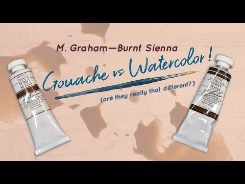Gouache vs Watercolor - Comparing M. Graham's Burnt Sienna Paint
