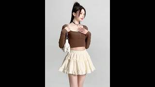 Sancus - Balletcore Elastic Waist Plain Tiered Ruffle Lace Trim Mini A-Line Skirt