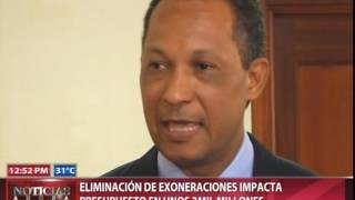 Eliminación de exoneraciones impacta presupuesto en unos 3 mil millones Eliminación de exoneraciones impacta presupuesto en unos 3 mil millones