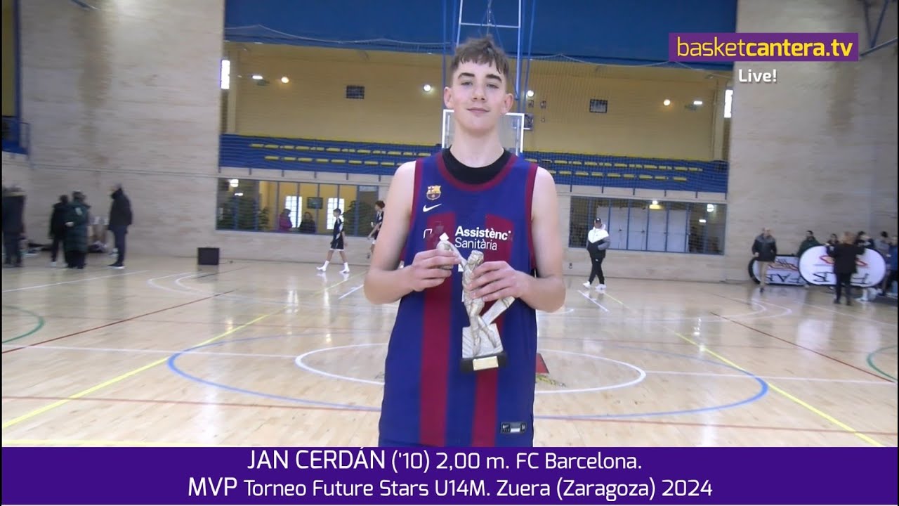 JAN CERDÁN (2010) 2.00m. FCBarcelona. MVP Torneo U14M Future Stars. Zuera 2024 #BasketCantera.TV