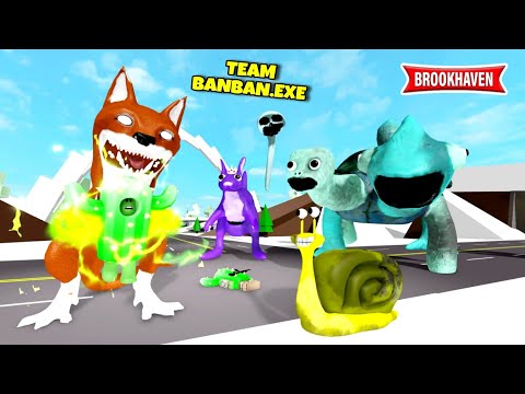 TEAM BANBAN.EXE VS CACTUS POWER 999999...! BROOKHAVEN - ROBLOX