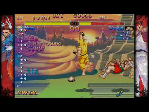 HSF2 : ST Ken vs CE Sagat  late j.HP into stun 100 % combo