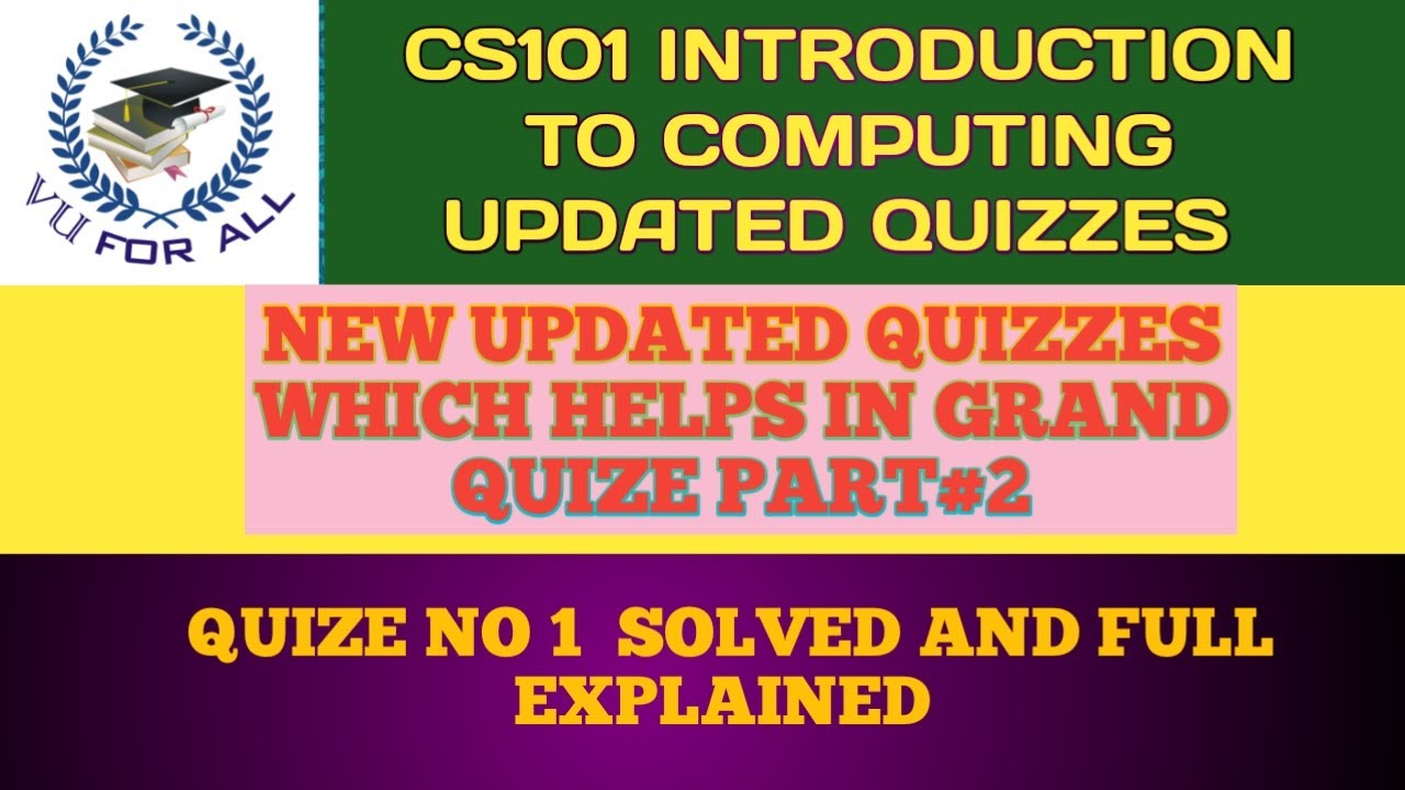 Cs101 introduction to Computing solved QUIZZES