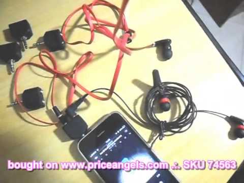 Gold Plated 3.5mm Male to 2x3.5mm Female Jack Splitter Adapter (5-Pack)