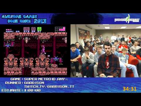 Garrison playing Super Metroid at AGDQ 2013