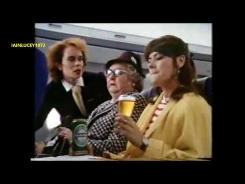 HEINEKEN LAGER BEER TV ADVERT 1991 annoying airline passenger  THAMES TV  HD 1080P
