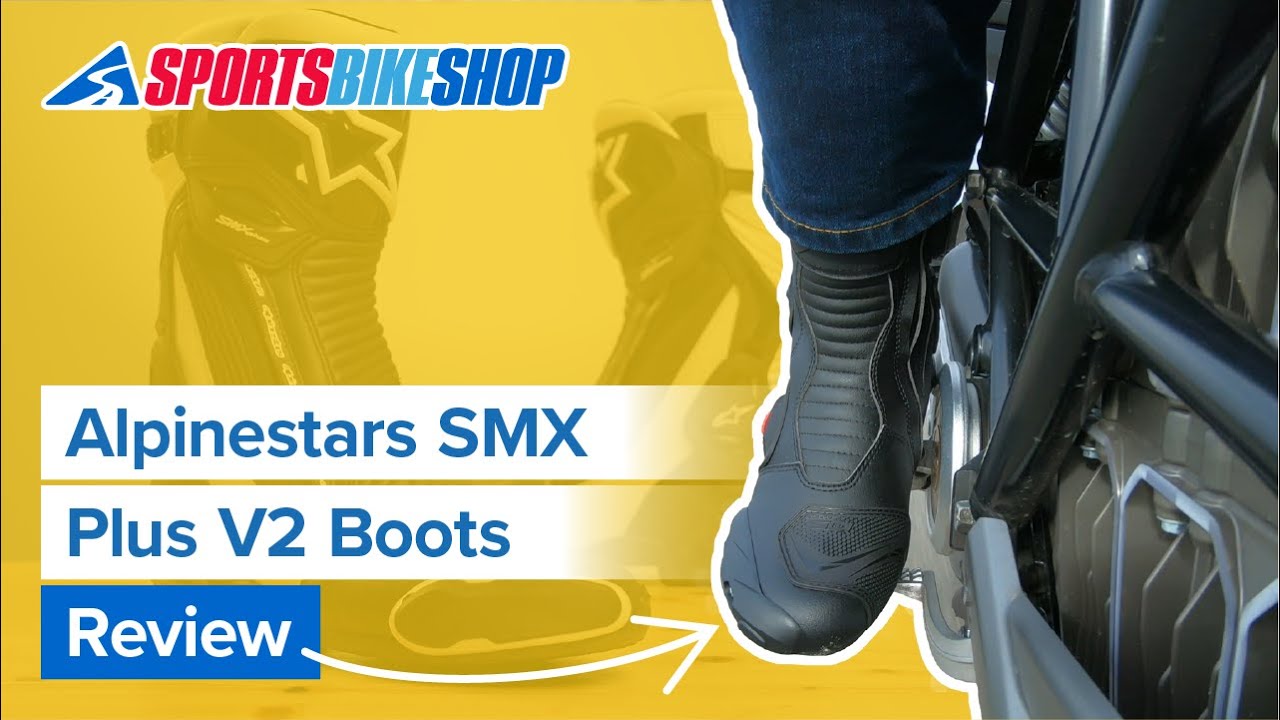 Alpinestars SMX Plus V2 Boots - Black / White / Fluo Red Video