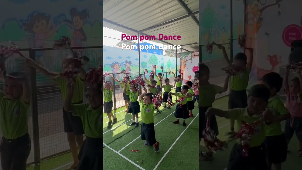 Pom pom dance by preschoolers| fun dance by children #children #education #school
