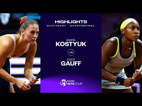 Теннис Marta Kostyuk vs. Coco Gauff | 2024 Stuttgart Quarterfinal | WTA Match Highlights