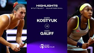 Теннис Marta Kostyuk vs. Coco Gauff | 2024 Stuttgart Quarterfinal | WTA Match Highlights