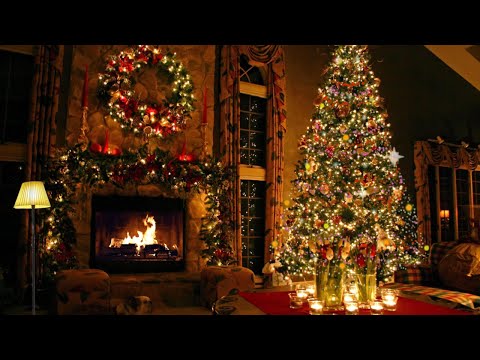 1 Hour of Michael Bublé Christmas Songs with a Fireplace