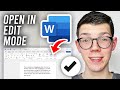 How To Open Word Document In Edit Mode Not Read Only Full Guide
