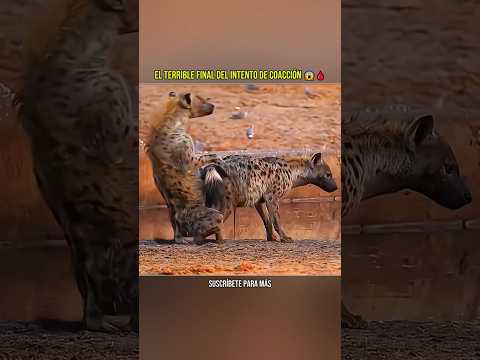 La hiena tiene coraje, pero el final es peligroso 😬🐺 #viral #shorts