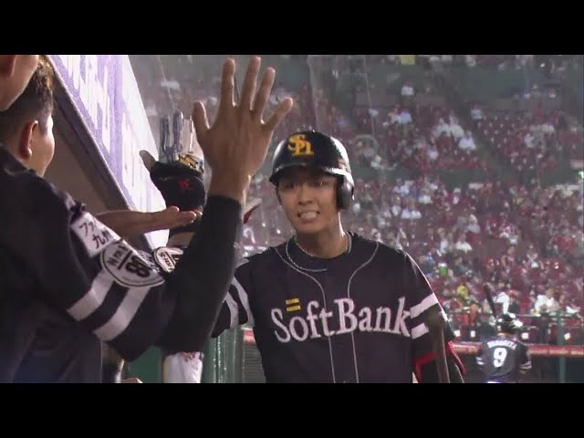 【5回表】 今日チーム3本目!! ホークス・今宮のレフトスタンドに高々と運ぶ9号ソロホームラン!! 2018/8/31 E-H