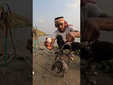 Traditional egg and catfish throwing river #creativesurvival #amazingfishing #fishing